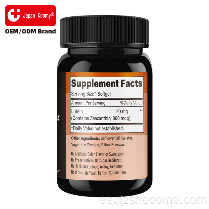Shecome Lutein Softgels Salud ocular Protección contra la luz azul